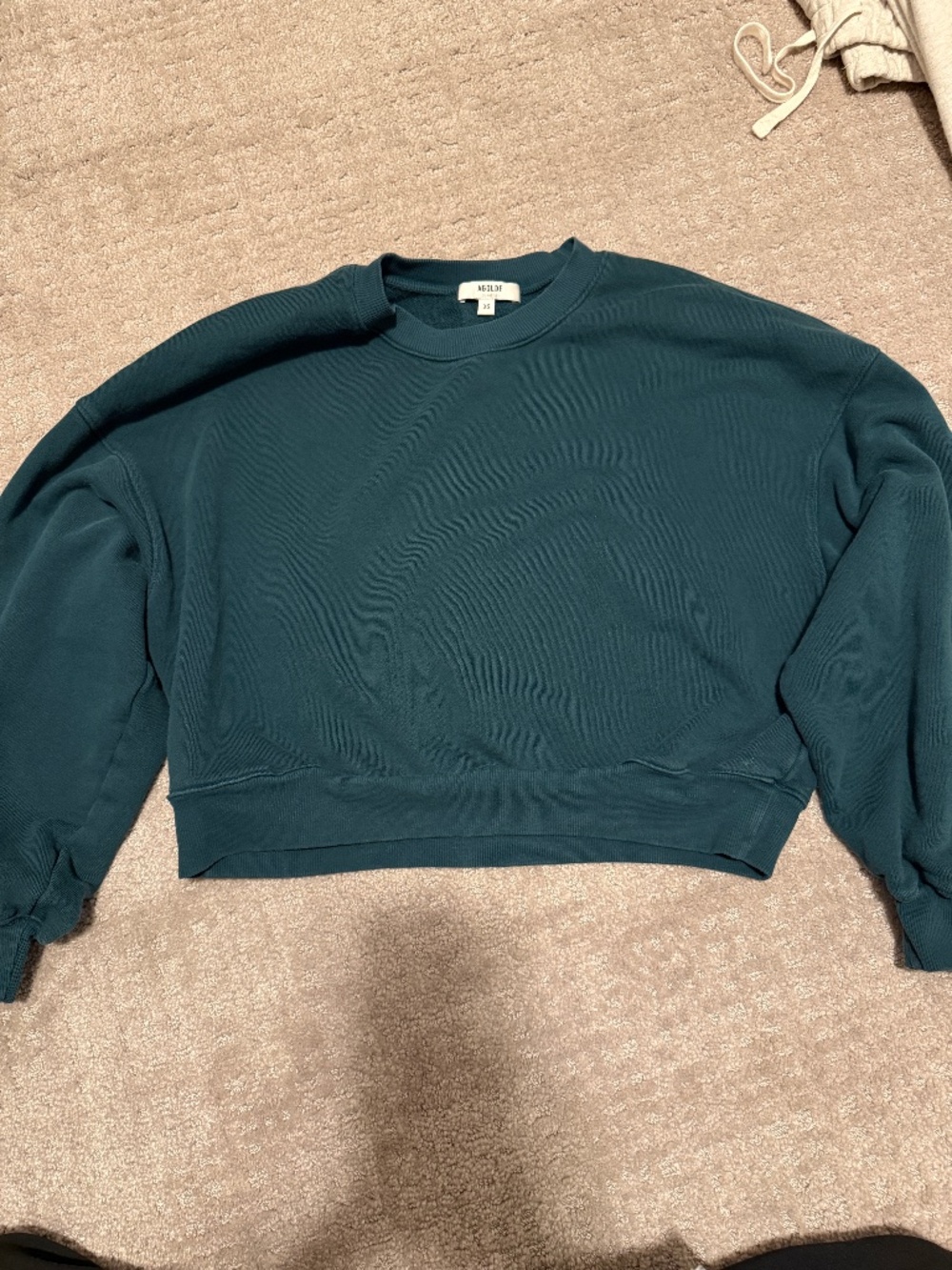 Agolde 100% Cotton Balloon Sleeve Cropped Sweatshirt XS